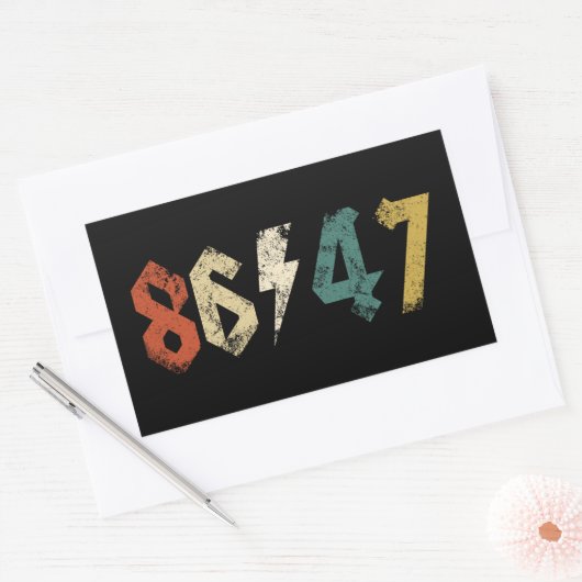 8647 Anti Trump Retro  jaren 80 Rock Style Rechthoekige Sticker (Envelop)