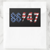 8647 Anti Trump Retro  jaren 80 Rock Style Rechthoekige Sticker (Tas)