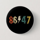 8647 Anti Trump Retro  jaren 80 Rock Style Ronde Button 5,7 Cm (Voorkant)