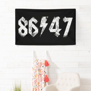 8647 Anti Trump Retro  jaren 80 Rock Style Spandoek