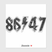 8647 Anti Trump Retro  jaren 80 Rock Style Sticker (Vel)