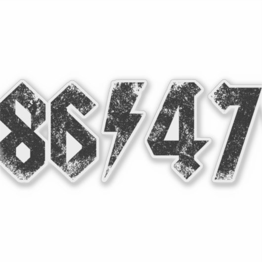 8647 Anti Trump Retro  jaren 80 Rock Style Sticker (Voorkant)