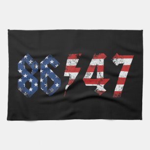 8647 Anti Trump Retro  jaren 80 Rock Style Theedoek