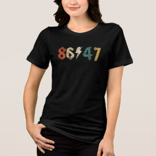 8647 Anti Trump Retro jaren 80 Rock Style Tri-Blend Shirt