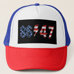 8647 Anti Trump Retro  jaren 80 Rock Style Trucker Pet