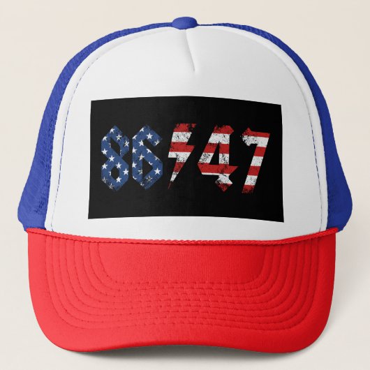 8647 Anti Trump Retro  jaren 80 Rock Style Trucker Pet (Voorkant)