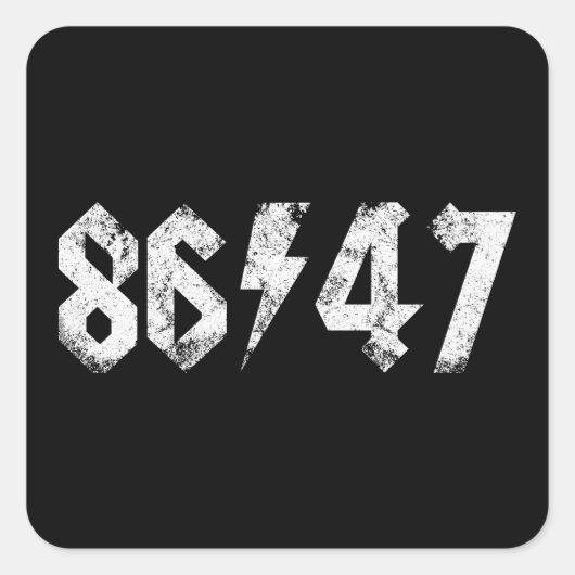 8647 Anti Trump Retro  jaren 80 Rock Style Vierkante Sticker (Voorkant)