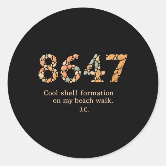 8647 Coole Schelpformatie Tijdens Mijn Wandel Op H Ronde Sticker (Voorkant)