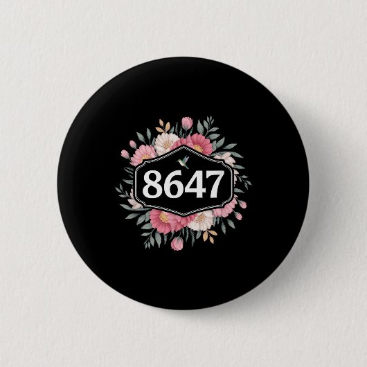 8647 Floral Boho Anti Trump Impeach Trump Impeachm Ronde Button 5,7 Cm (Voorkant)