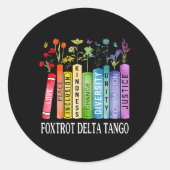 8647 Foxdraaft Tangos Deltas Book Flower Resist Bo Ronde Sticker (Voorkant)
