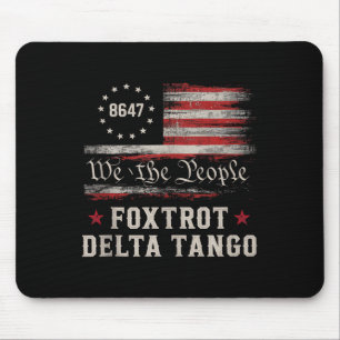 8647 Foxtrots Deltas Tangos Amerika Vlag Tank Top Muismat