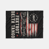 8647 Foxtrots Deltas Tangos Amerikaanse Vlag  Fleece Deken (Voorkant (Horizontaal))