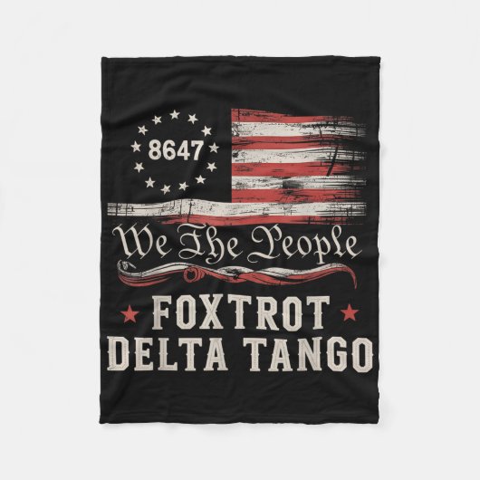 8647 Foxtrots Deltas Tangos Amerikaanse Vlag  Fleece Deken (Voorkant)