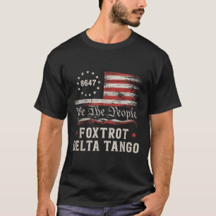 8647 Foxtrots Deltas Tangos Amerikaanse Vlag T-shirt