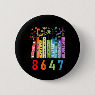 8647 Gelijke Rechten Boek Bloem Trump Vrouwenrecht Ronde Button 5,7 Cm