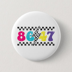 8647 Impeach Trump, Subtiele Retro Geruite Anti-tr Ronde Button 5,7 Cm