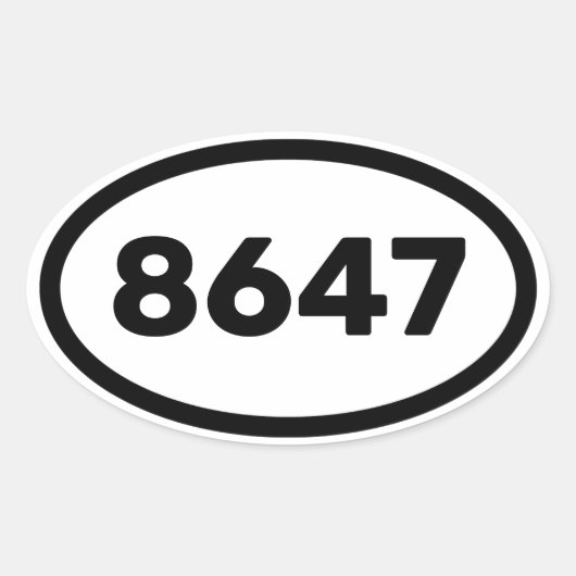 8647 OVALE STICKER (Voorkant)