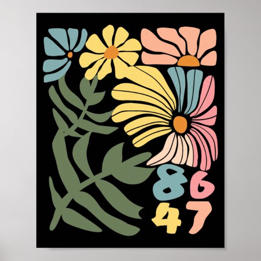 8647 Resist Subtiele Bloemen Foxtrot Delta Tango P Poster (Voorkant)