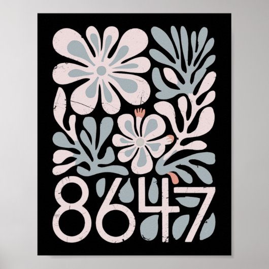 8647 Resist Subtiele Bloemen Foxtrot Delta Tango P Poster (Voorkant)