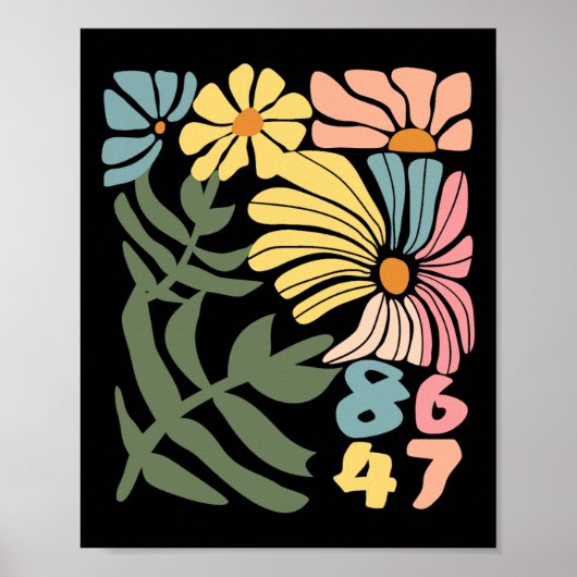 8647 Resist Subtiele Bloemen Foxtrot Delta Tango P Poster (Voorkant)