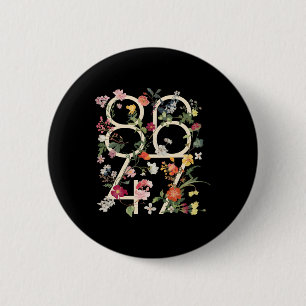 8647 Resist Subtiele Bloemen Foxtrot Delta Tango P Ronde Button 5,7 Cm