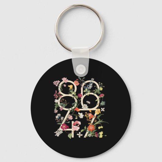 8647 Resist Subtiele Bloemen Foxtrot Delta Tango P Sleutelhanger (Voorkant)