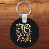 8647 Resist Subtiele Bloemen Foxtrot Delta Tango P Sleutelhanger (Voorkant)