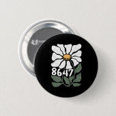 8647 Resist Subtle Daisy Floral Foxtrot Delta Tang Ronde Button 5,7 Cm (Voorkant /achterkant)