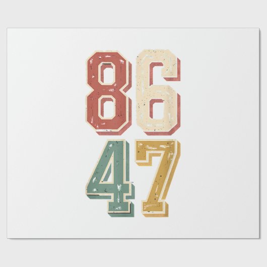 8647 retro 86 47 cadeaupapier (Vlak)