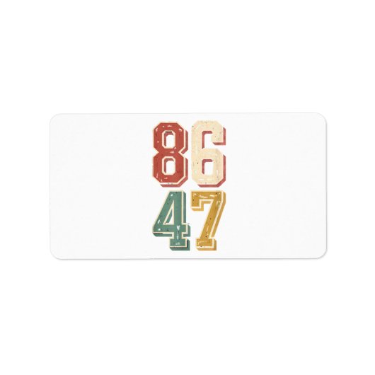 8647 retro 86 47 etiket (Voorkant)