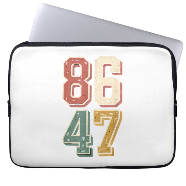 8647 retro 86 47 laptop sleeve (Voorkant)