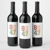 8647 retro 86 47 wijn etiket (Flessen)