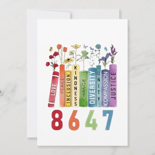 8647 Subtiel anti-Trump anti-MAGA 86 47 bloemrijk  Feestdagenkaart (Voorkant)