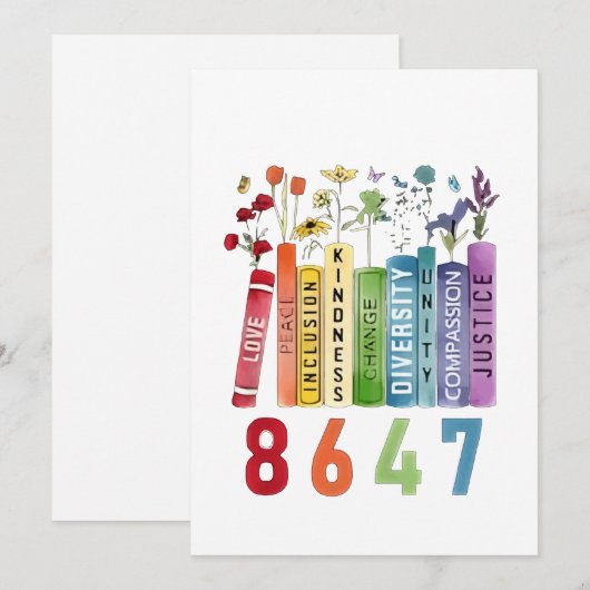 8647 Subtiel anti-Trump anti-MAGA 86 47 bloemrijk  Feestdagenkaart (Voorkant / Achterkant)