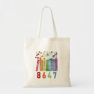 8647 Subtiel anti-Trump anti-MAGA 86 47 bloemrijk Tote Bag