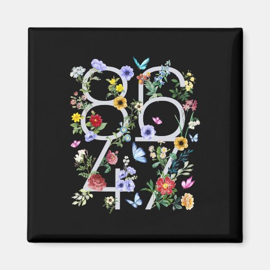 8647 Subtiele Anti Trump 86 47 Bloemen Boho Stijl  Magneet (Voorkant)