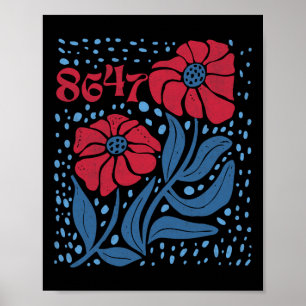 8647 Subtiele Anti Trump 86 47 Bloemen Boho Style Poster