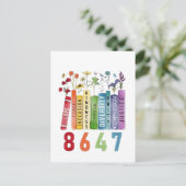 8647 Subtiele Anti Trump Anti MAGA 86 47 Bloemen L Aankondigingskaart (Staand voorkant)