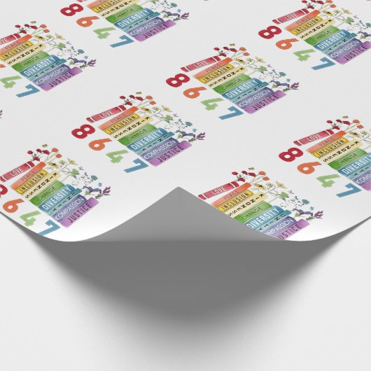 8647 Subtiele Anti Trump Anti MAGA 86 47 Bloemen L Cadeaupapier (Hoek)