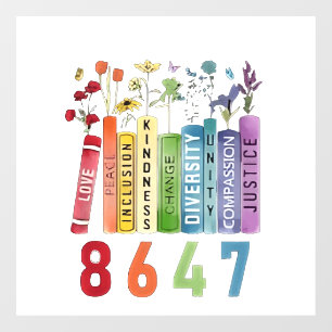 8647 Subtiele Anti Trump Anti MAGA 86 47 Bloemen L Raamsticker