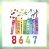 8647 Subtiele Anti Trump Anti MAGA 86 47 Bloemen L Raamsticker (Vel 3)