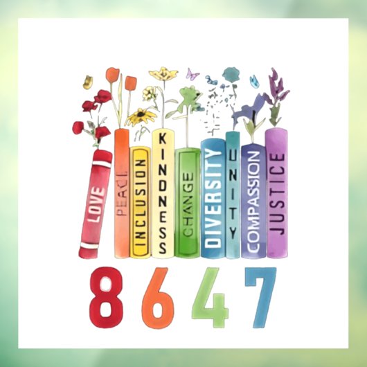 8647 Subtiele Anti Trump Anti MAGA 86 47 Bloemen L Raamsticker (Vel 3)