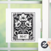 8647 Subtiele Anti Trump Anti MAGA 86 47 Floral Bo Raamsticker (Huis)