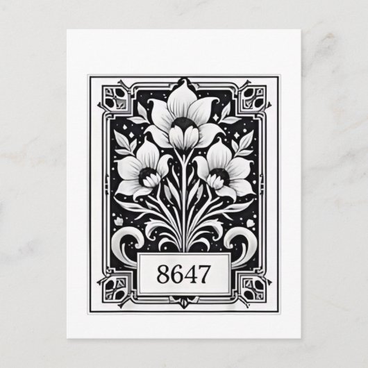 8647 Subtiele Anti Trump Anti MAGA 86 47 Floral Bo Uitnodiging Briefkaart (Voorkant)