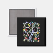 8647 Subtiele Anti Trump Bloem Boho  Magneet (Voorkant / Achterkant)