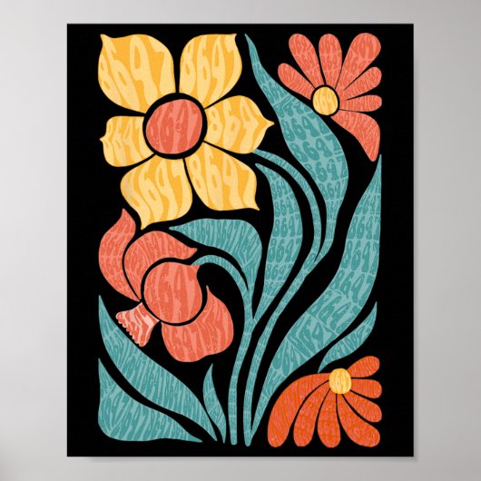 8647 Subtiele Anti Trump Bloemen Boho Poster (Voorkant)