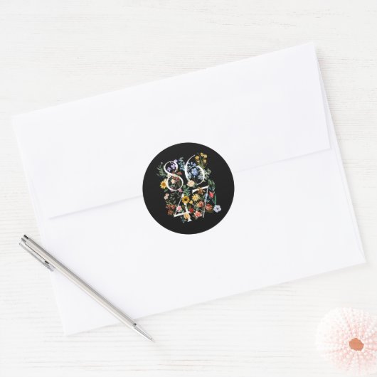 8647 Subtiele Anti Trump Bloemen Boho Ronde Sticker (Envelop)