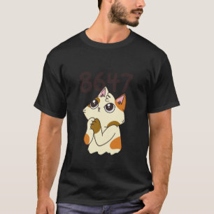 8647 Subtiele Bloemige Retro 86 47 Kattenliefhebbe T-shirt