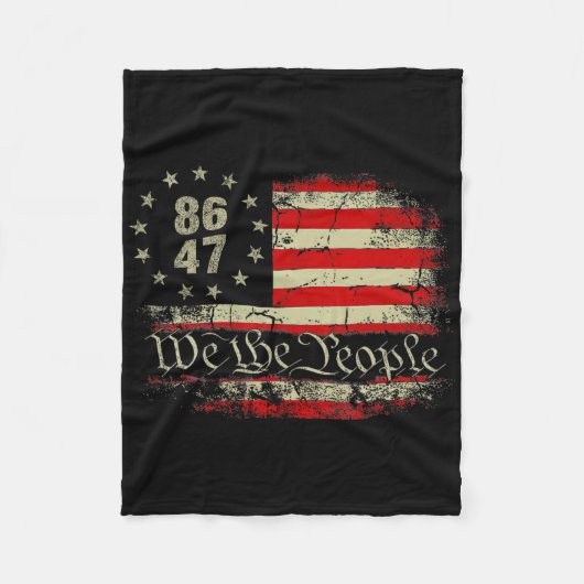 8647 Trump 86 47 Us Flag We The People Impeach 47  Fleece Deken (Voorkant)