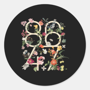 8647 Weersta Subtiele Bloemige Foxtrot Delta Tango Ronde Sticker